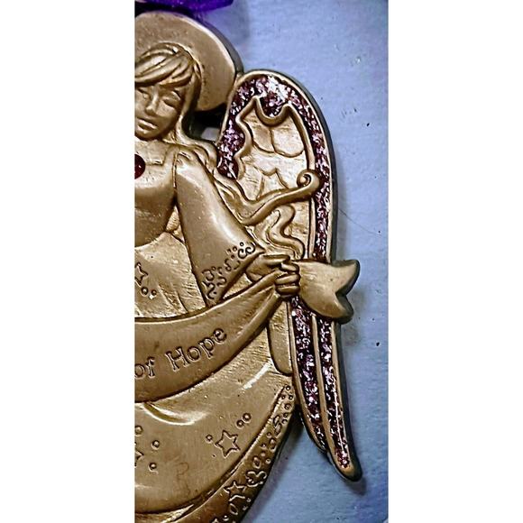Gloria Duchin Pewter Swarovski Crystal Ornament Whispering Secrets Of Angel HOPE - Picture 3 of 9